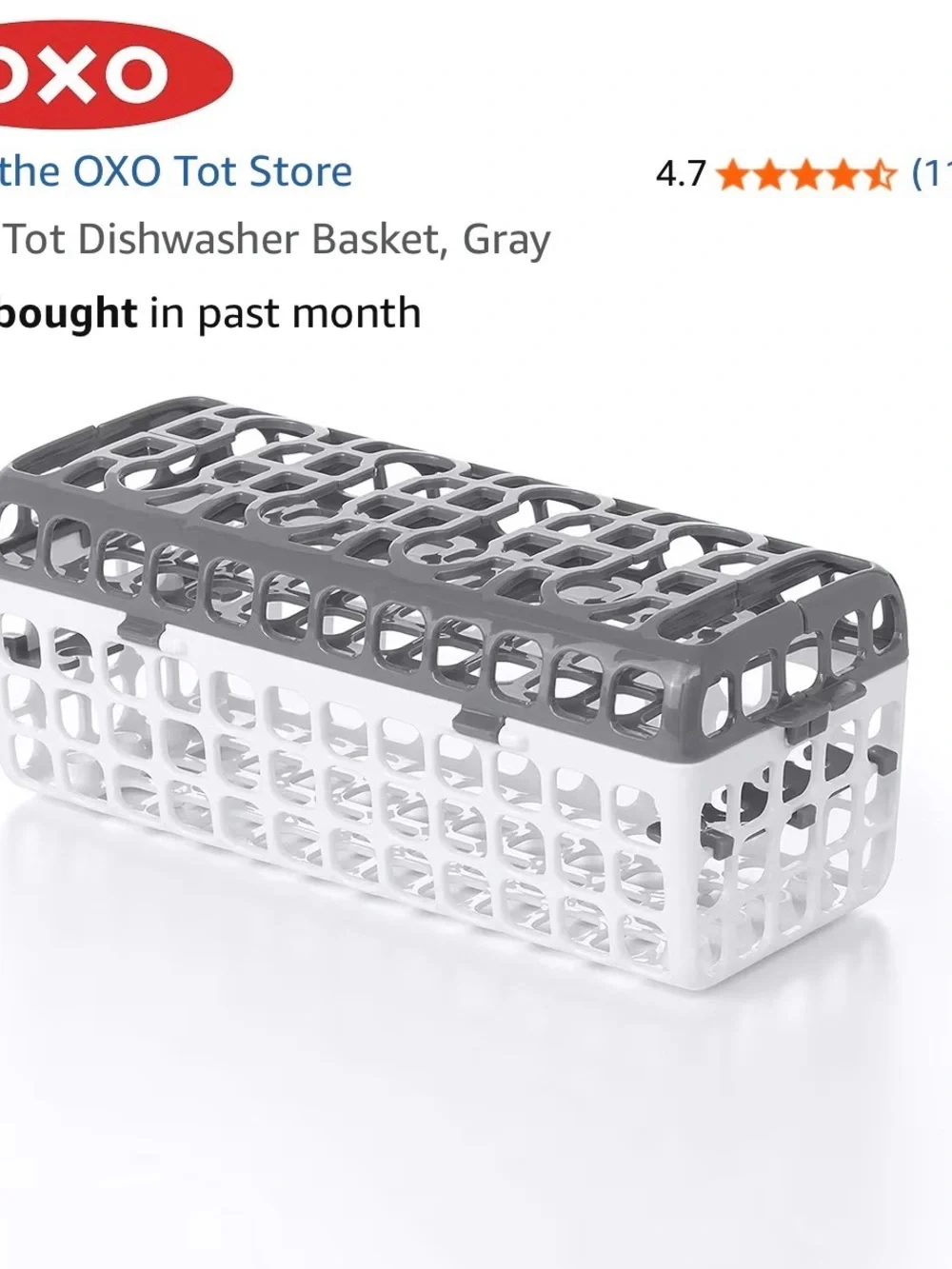 Gray and White Plastic Dishwasher with Storage Caddy
